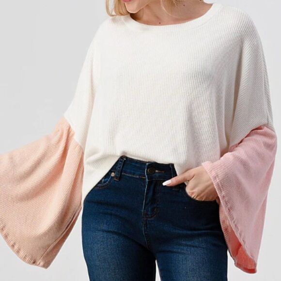 Pixi & Ivy Tops - Pixi & Ivy BOHO COLORBLOCK TOP IVORY